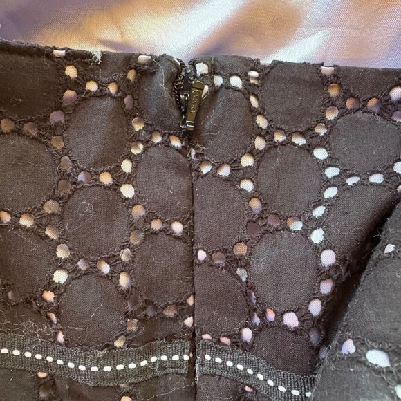 Black Over White Sleeveless Eyelet Strappy Dress 14 Kathryn Conover Boho Emo - Picture 10 of 10